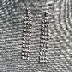 Elegant Silver Crystal Drop Earrings